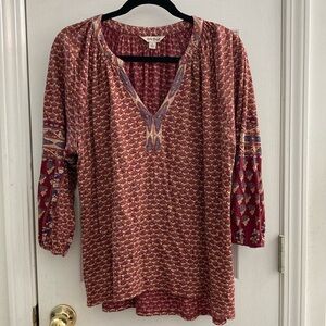 Lucky Brand 3/4” length sleeve cotton shirt.